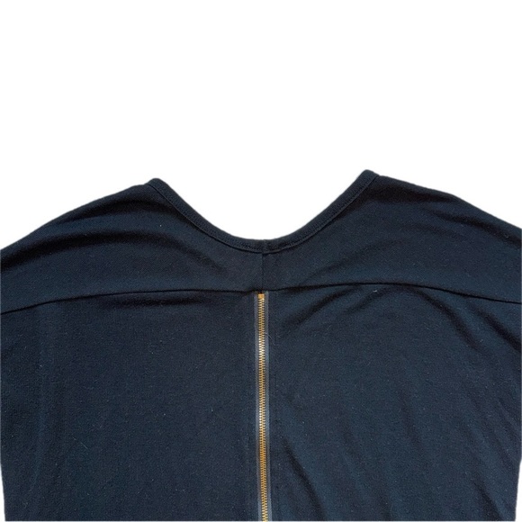 Lulu's Black Long Sleeve Top with Gold Zipper - Picture 6 of 8